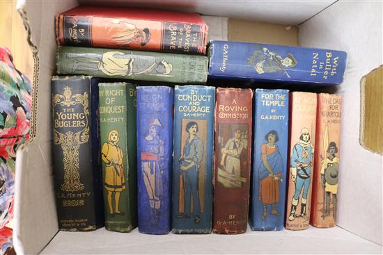 A box of books by G.A. Henty
